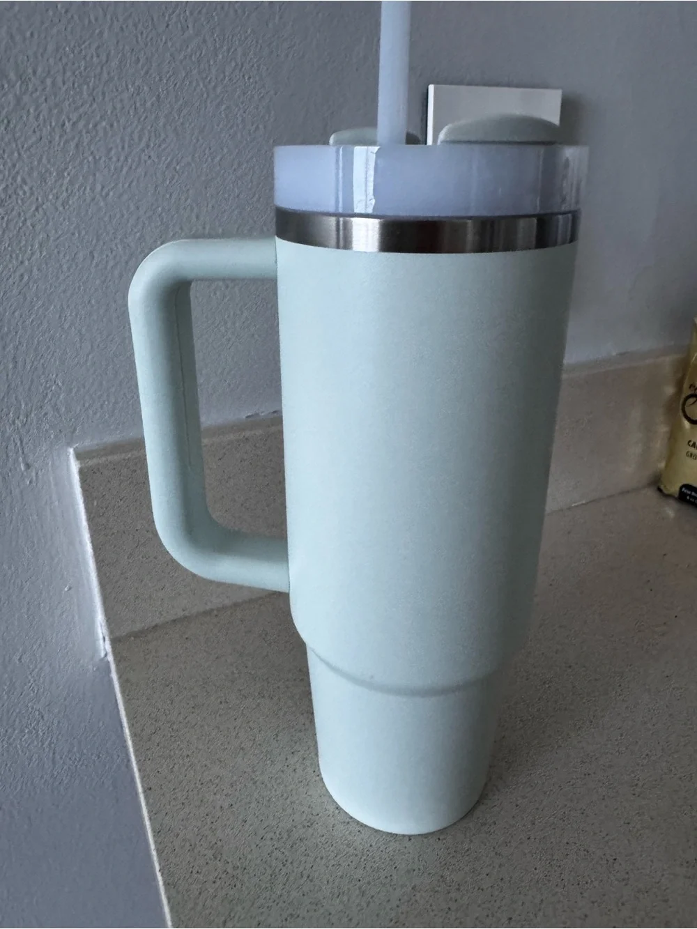 Stanley Mint Green Insulated Travel Tumbler with Handle and Straw